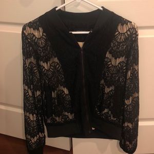 MINKPINK black lace bomber